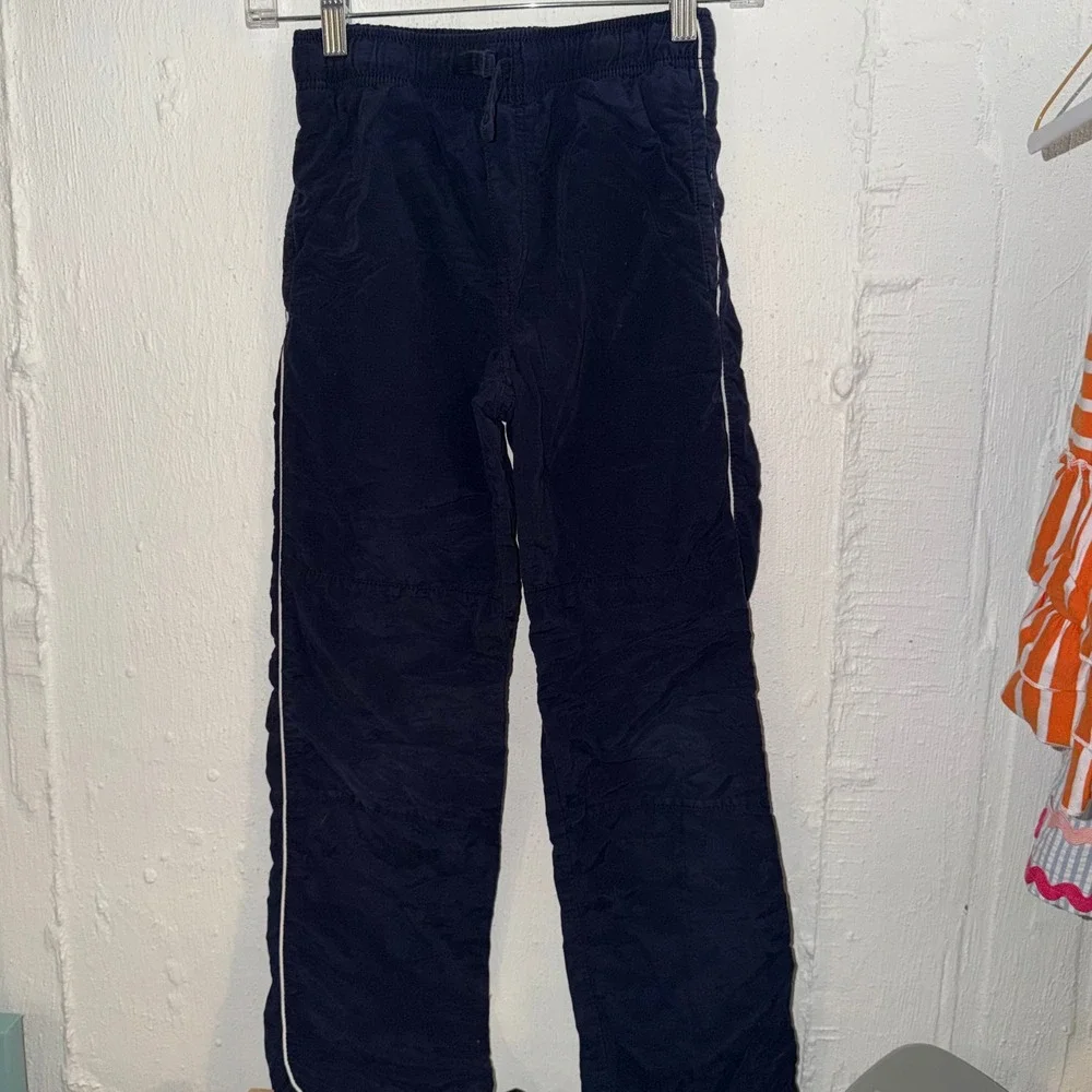 Gymboree Boys Navy Blue Lined Track Pants Nylon Windbreaker Joggers Size 10